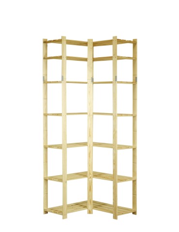 Regały - Regał na książki narożny B33R 220x85x38 7 półek Naturalny - product 7
