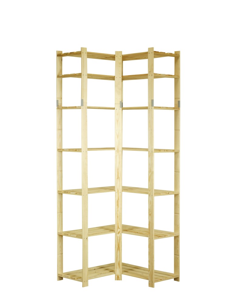 Regały - Regał na książki narożny B33R 220x85x38 7 półek Naturalny - product b2b.wamar.biz 7