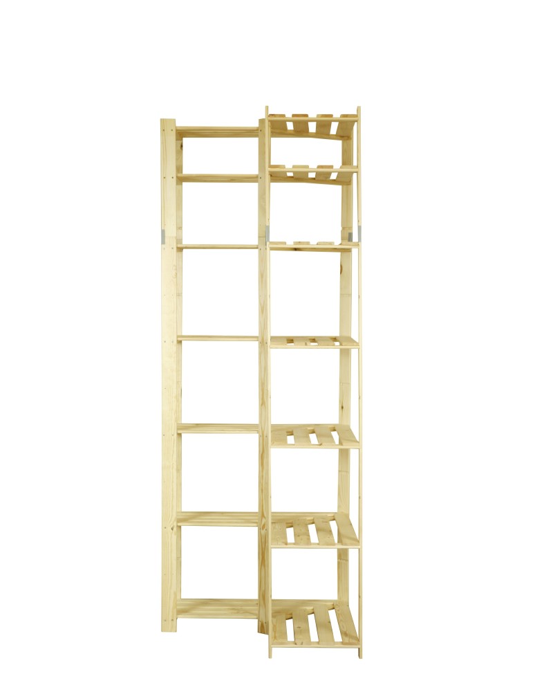 Regały - Regał na książki narożny B33R 220x85x38 7 półek Naturalny - product b2b.wamar.biz 8