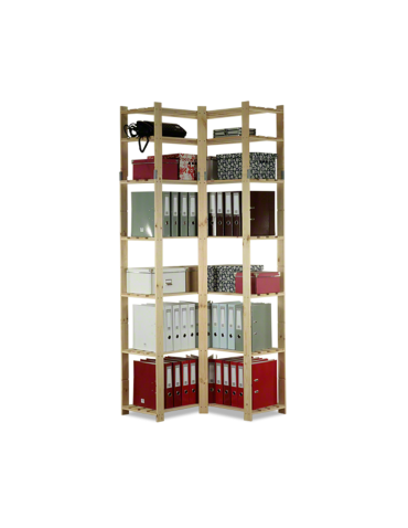 Regał na książki narożny B33R 220x85x38 7 półek Naturalny