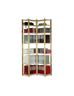 Regał na książki narożny B33R 220x85x38 7 półek Naturalny