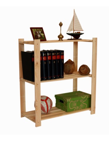Regały - Regał na książki drewniany B21R 90x80x38 3 półki Naturalny - product 3