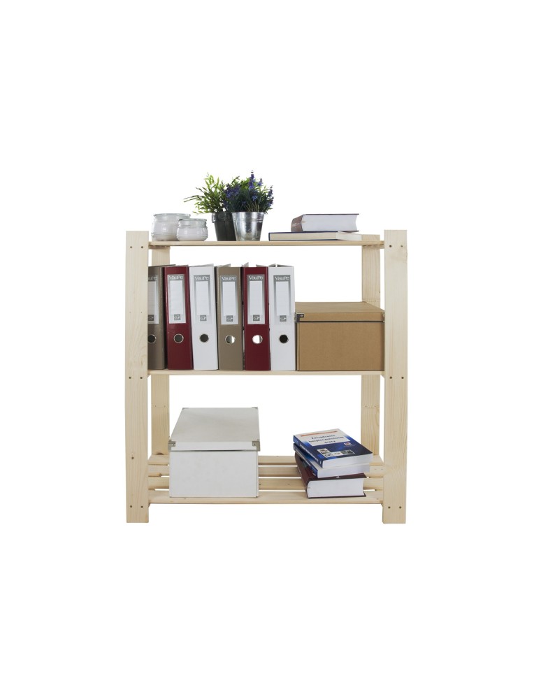 Regały - Regał na książki drewniany B21R 90x80x38 3 półki Naturalny - product b2b.wamar.biz 6