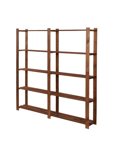 Regał na książki drewniany B02R 170x170x28 5 półek Brązowy - produkt 2