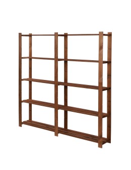 Regał na książki drewniany B02R 170x170x28 5 półek Brązowy - product 2