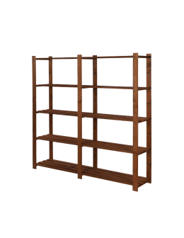 Regał na książki drewniany B03R 170x170x38 5 półek Brązowy
