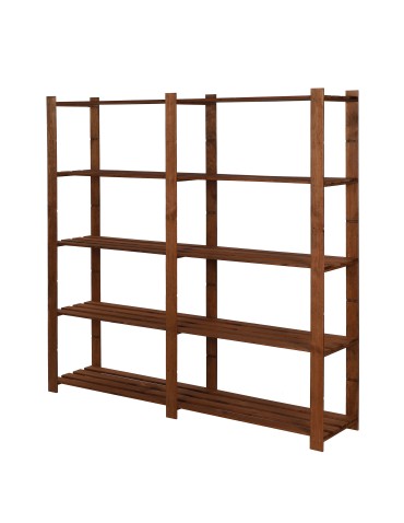 Regał na książki drewniany B03R 170x170x38 5 półek Brązowy - product 2