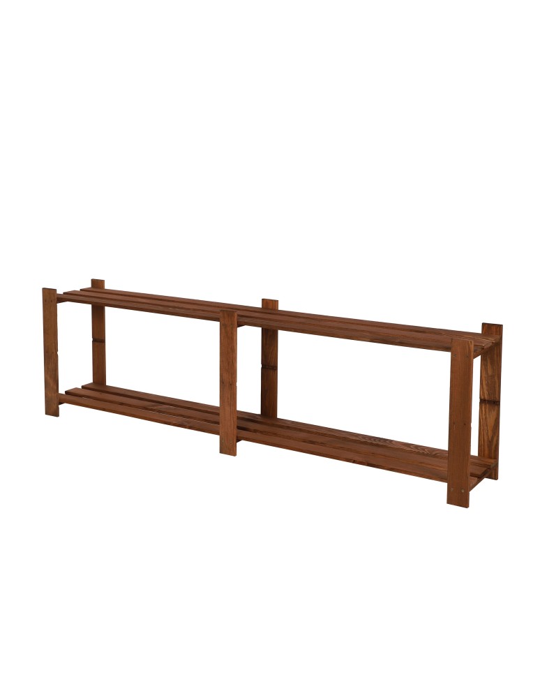 Regały - Regał na książki drewniany B04R 50x170x28 2 półki Brązowy - product b2b.wamar.biz 2