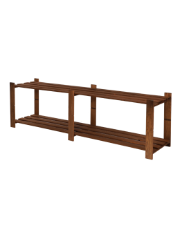 Regał na książki drewniany B05R 50x170x38 2 półki Brązowy