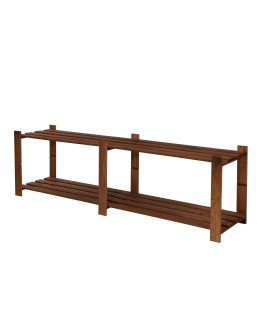 Regał na książki drewniany B05R 50x170x38 2 półki Brązowy - product 2