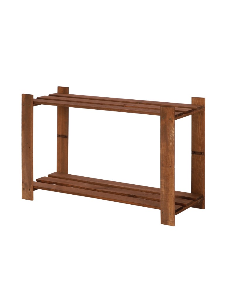 Regały - Regał na książki drewniany B06R 50x80x28 2 półki Brązowy - product b2b.wamar.biz 3