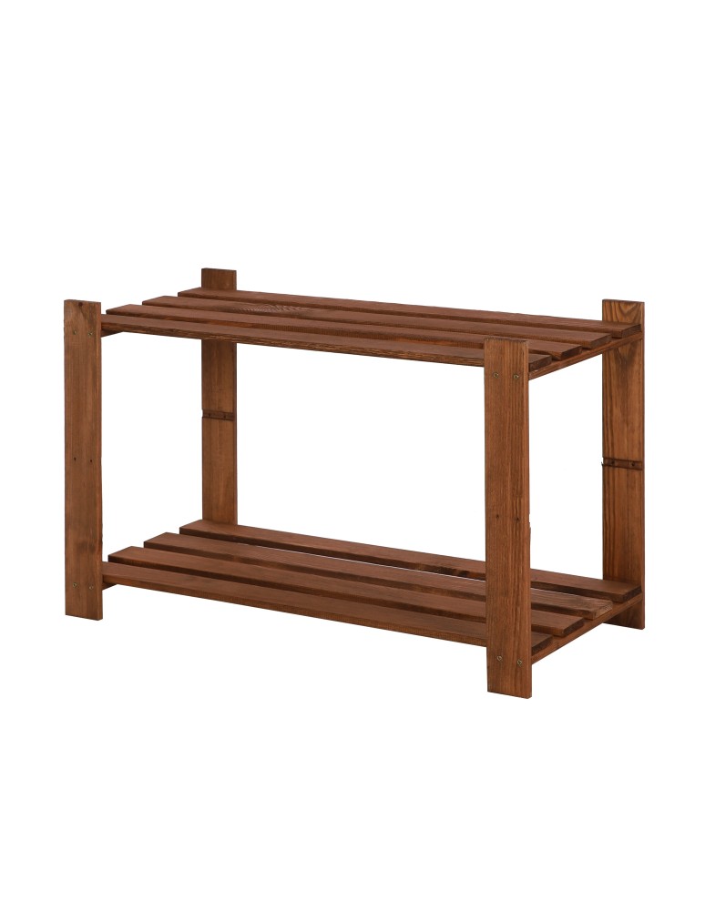 Regały - Regał na książki drewniany B07R 50x80x38 2 półki Brązowy - product b2b.wamar.biz 3