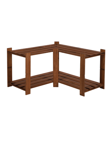 Regał na książki narożny B09R 50x85x38 2 półki Brązowy