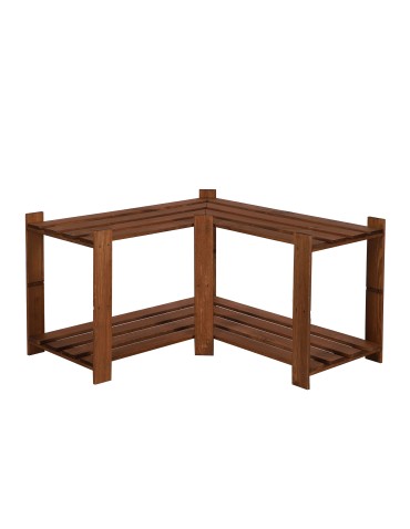 Regał na książki narożny B09R 50x85x38 2 półki Brązowy - product 2