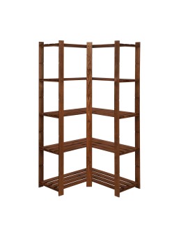 Narożny Regał na Książki 170x85x85 cm 5 półek/ Brązowy – B20R - product 2