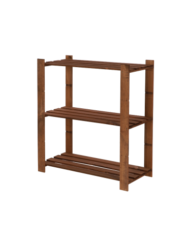 Regały - Regał na książki drewniany B21R 90x80x38 3 półki Brązowy - product 1