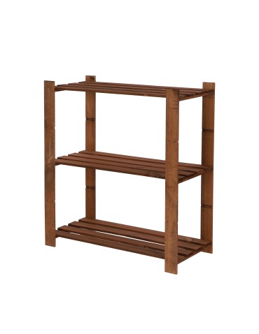 Regały - Regał na książki drewniany B21R 90x80x38 3 półki Brązowy - product 3