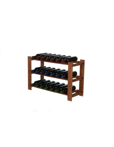 Regały - Regał na butelki drewniany B22R 50x80x28 3 półki Brązowy - product 7