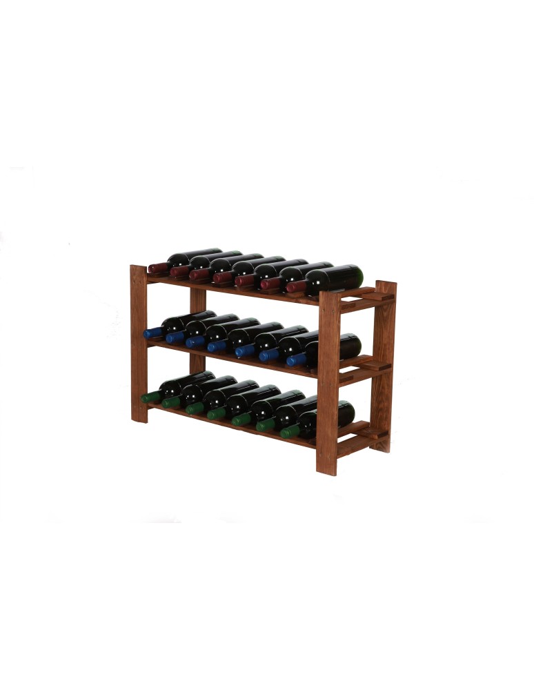 Regały - Regał na butelki drewniany B22R 50x80x28 3 półki Brązowy - product b2b.wamar.biz 7