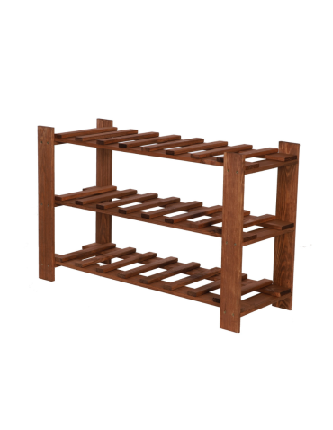 Regał na butelki drewniany B22R 50x80x28 3 półki Brązowy