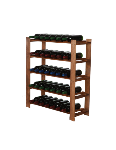 Regał na butelki drewniany B22R 90x80x28 5 półek Brązowy