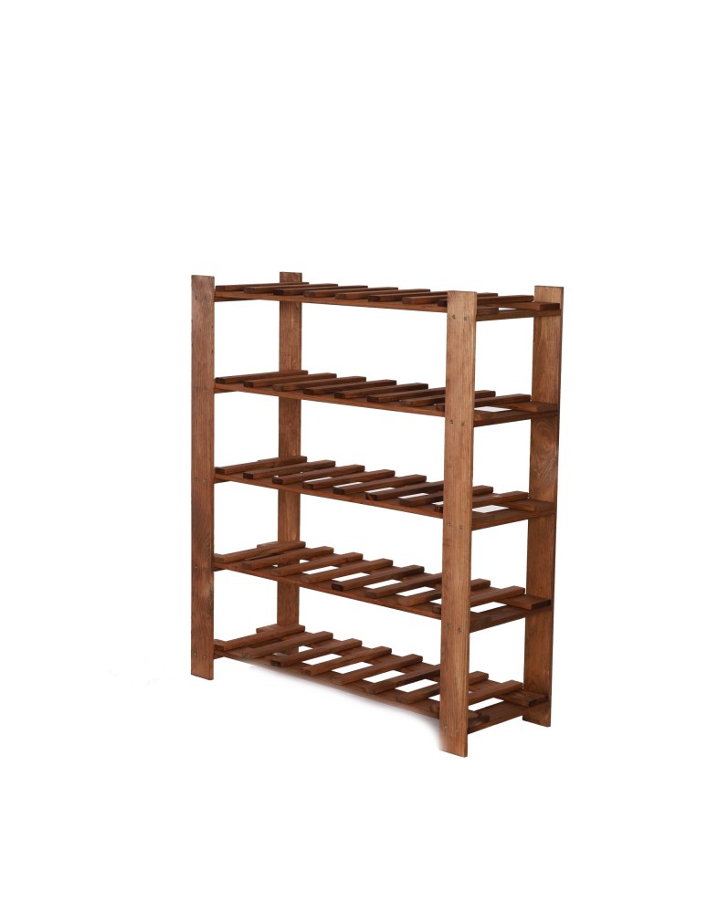 Regały - Regał na butelki drewniany B22R 90x80x28 5 półek Brązowy - product b2b.wamar.biz 3