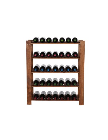 Regały - Regał na butelki drewniany B22R 90x80x28 5 półek Brązowy - product 5