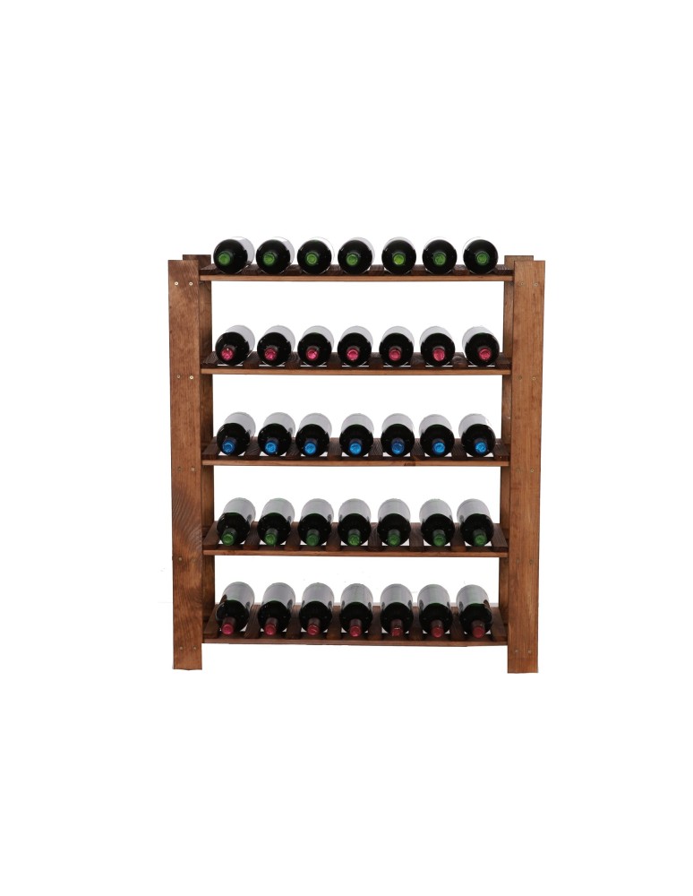 Regały - Regał na butelki drewniany B22R 90x80x28 5 półek Brązowy - product b2b.wamar.biz 5