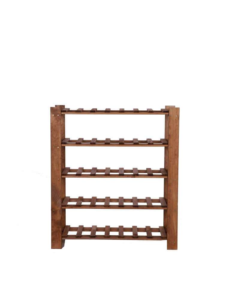 Regały - Regał na butelki drewniany B22R 90x80x28 5 półek Brązowy - product b2b.wamar.biz 6