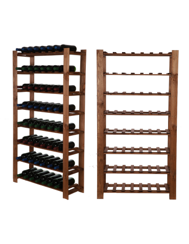 Regał na butelki drewniany B22R 150x80x28 8 półek Brązowy