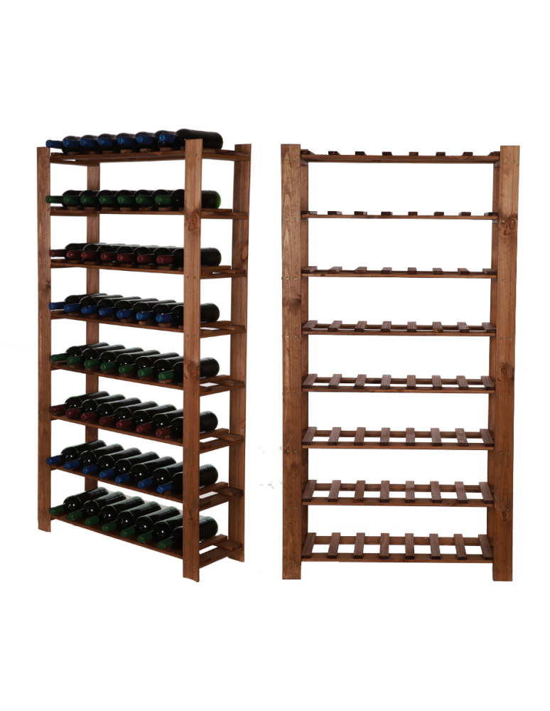 Regały - Regał na butelki drewniany B22R 150x80x28 8 półek Brązowy - product b2b.wamar.biz 1