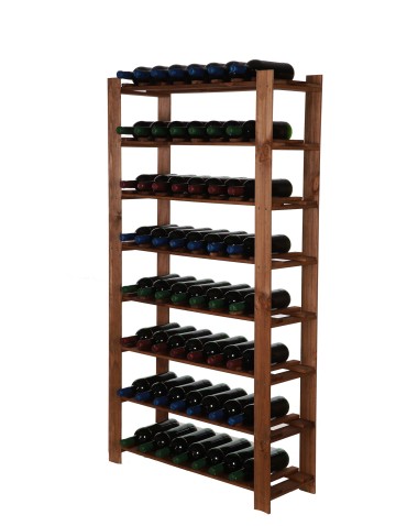 Regały - Regał na butelki drewniany B22R 150x80x28 8 półek Brązowy - product 6