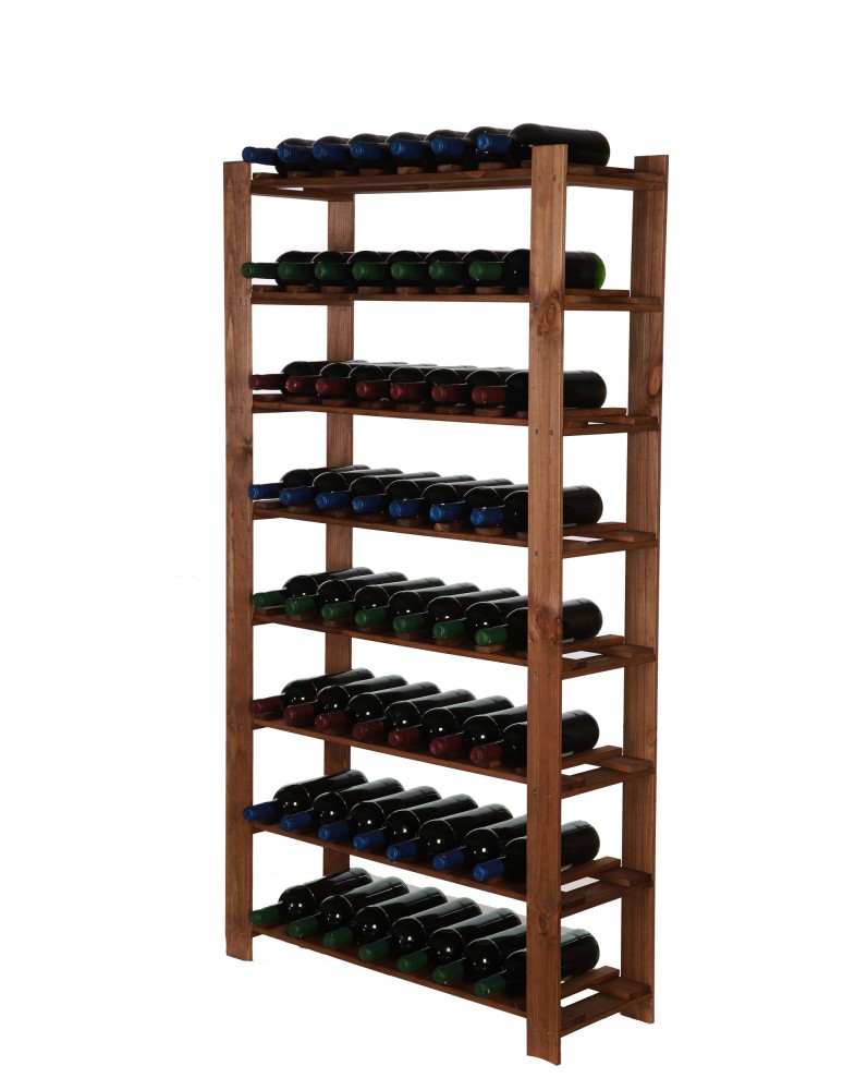 Regały - Regał na butelki drewniany B22R 150x80x28 8 półek Brązowy - product b2b.wamar.biz 6