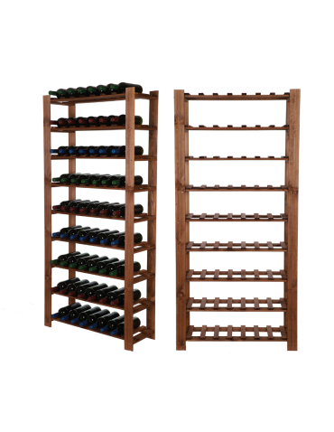 Regał na butelki drewniany B22R 170x80x28 9 półek Brązowy