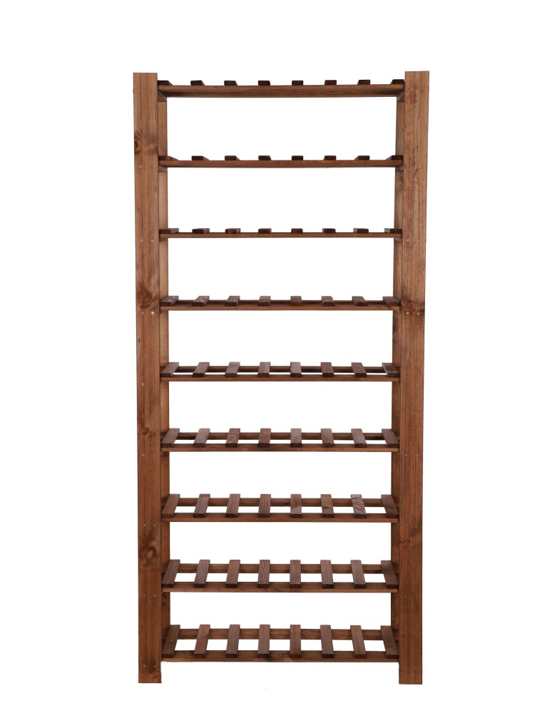 Regały - Regał na butelki drewniany B22R 170x80x28 9 półek Brązowy - product b2b.wamar.biz 3