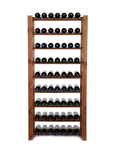 Regały - Regał na butelki drewniany B22R 170x80x28 9 półek Brązowy - product 4