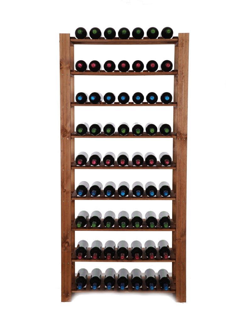 Regały - Regał na butelki drewniany B22R 170x80x28 9 półek Brązowy - product b2b.wamar.biz 4