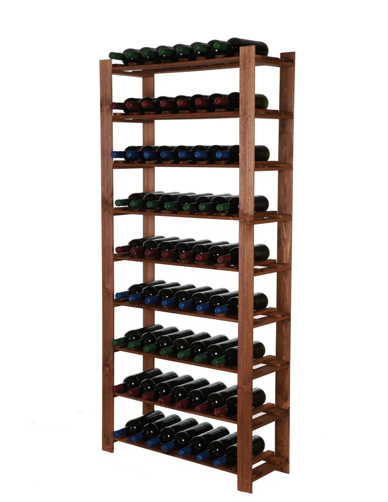 Regały - Regał na butelki drewniany B22R 170x80x28 9 półek Brązowy - product b2b.wamar.biz 5