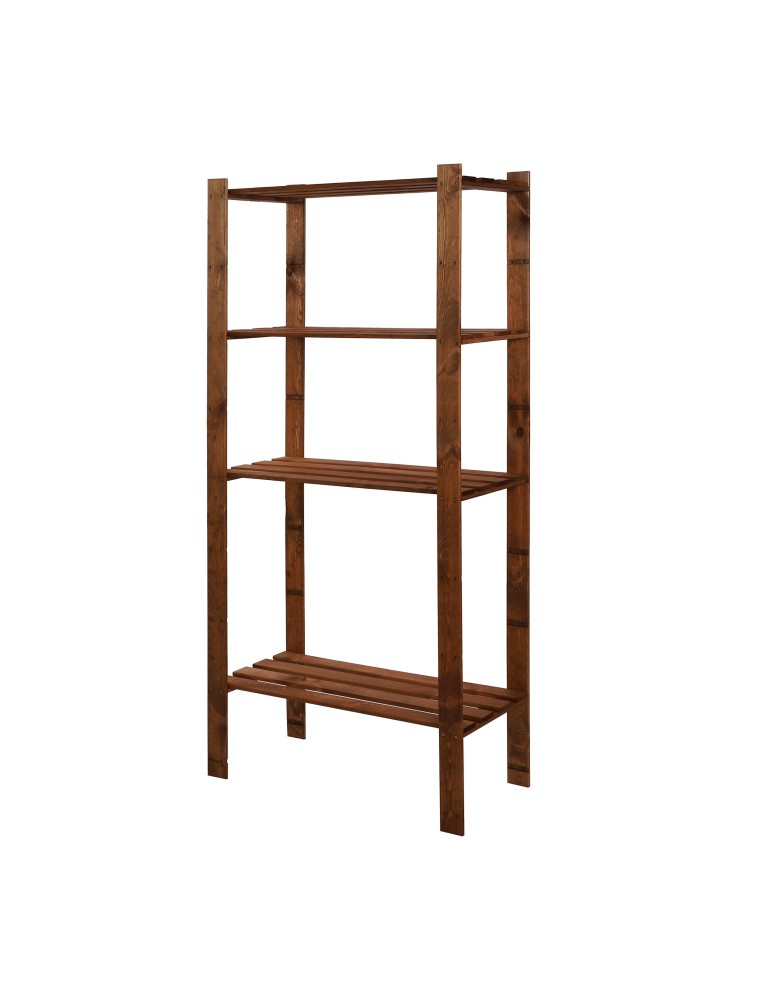 Regały - Regał na książki drewniany B23R 150x80x38 4 półki Brązowy - produkt b2b.wamar.biz 2