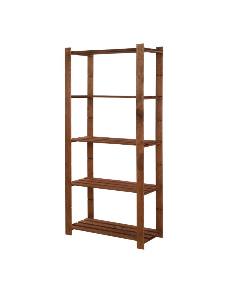 Regały - Regał na książki drewniany B24R 170x80x38 5 półek Brązowy - product b2b.wamar.biz 3
