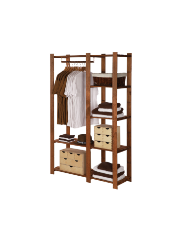 Regał garderoba na ubrania B25R 170x110x38 5 półek Brązowy