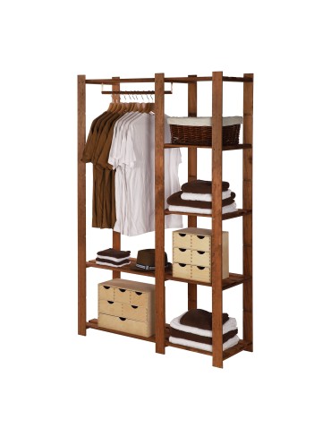 Regały - Regał garderoba na ubrania B25R 170x110x38 5 półek Brązowy - product 3