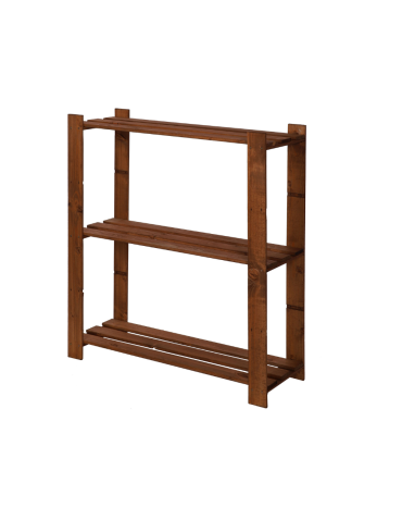 Regał na książki drewniany B26R 90x80x28 3 półki Brązowy