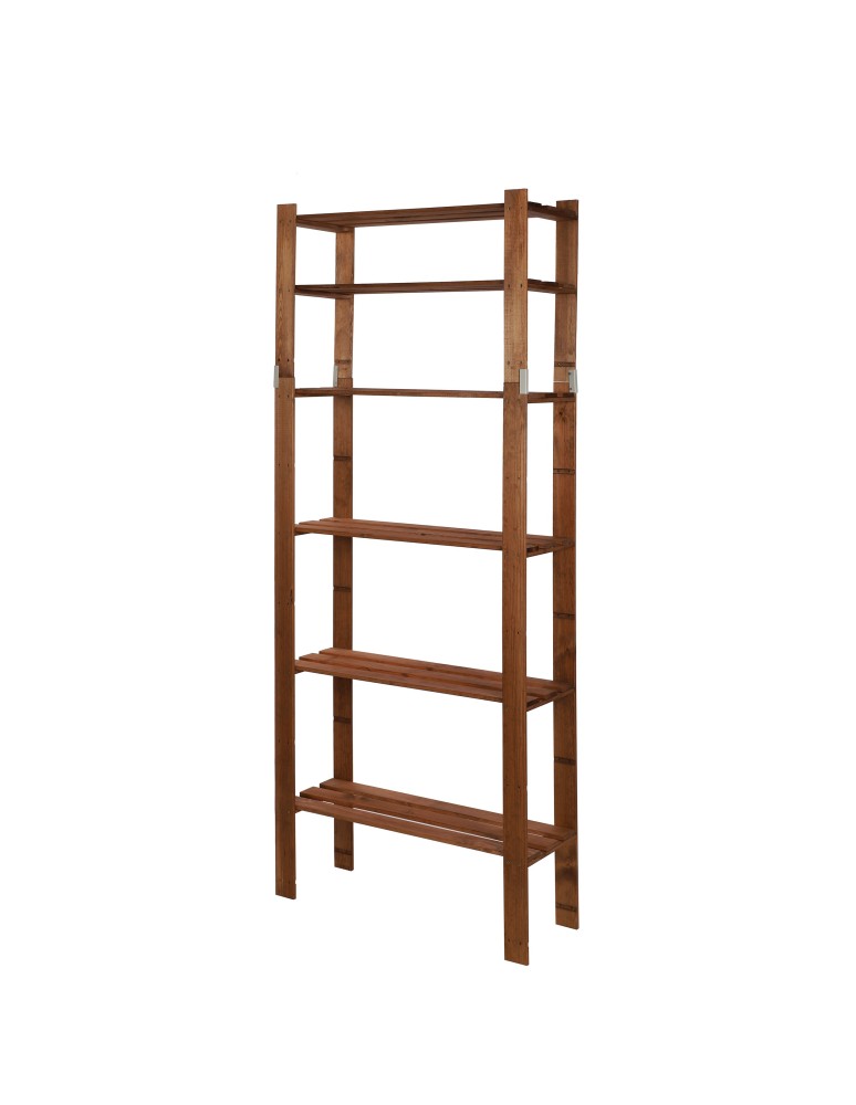 Regały - Regał na książki drewniany B27R 200x80x28 6 półek Brązowy - produkt b2b.wamar.biz 2