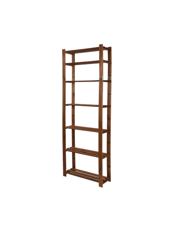 Regał na książki drewniany B28R 220x80x28 7 półek Brązowy