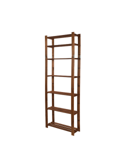 Regał na książki drewniany B28R 220x80x28 7 półek Brązowy
