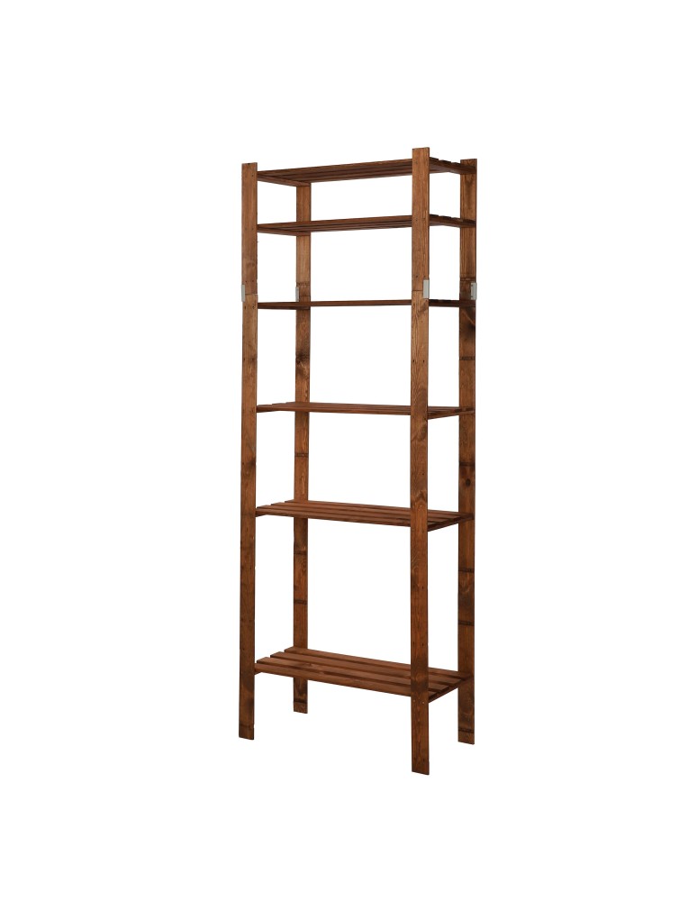Regały - Regał na książki drewniany B29R 200x80x38 6 półek Brązowy - produkt b2b.wamar.biz 2