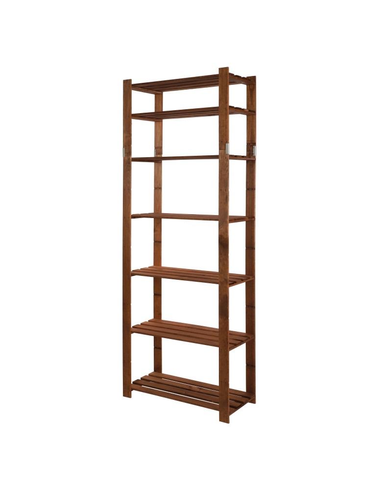 Regały - Regał na książki drewniany B30R 220x80x38 7 półek Brązowy - product b2b.wamar.biz 2