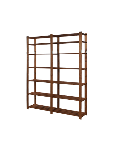 Regał na książki drewniany B32R 220x170x38 7 półek Brązowy