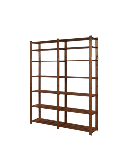 Regał na książki drewniany B32R 220x170x38 7 półek Brązowy